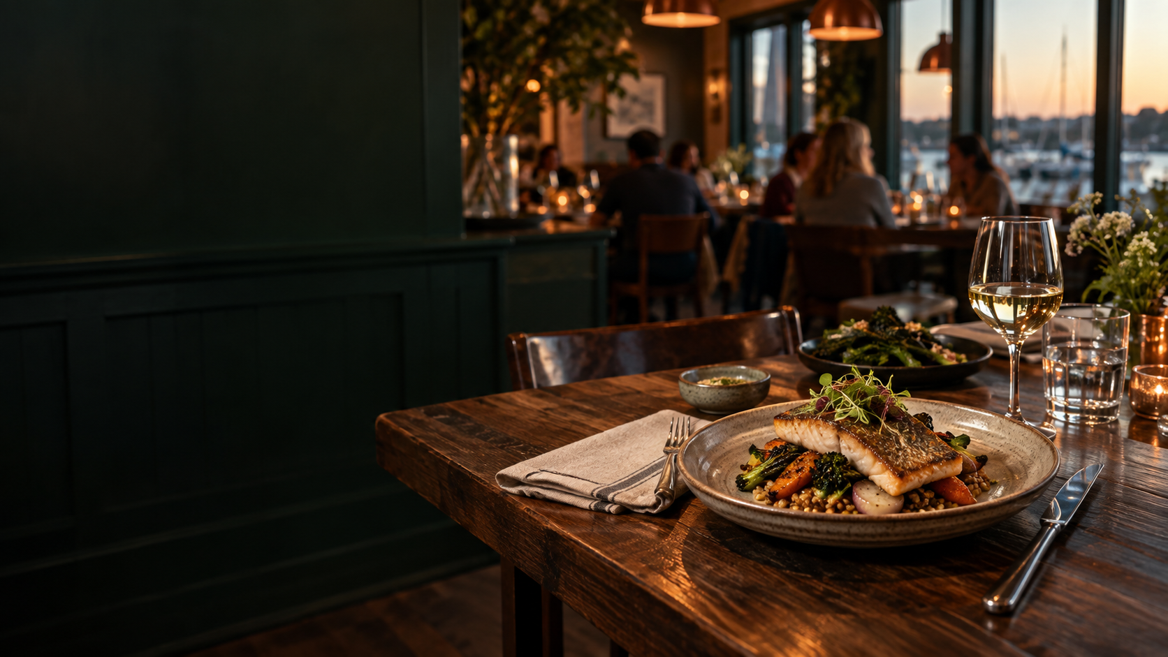Seasonal dinner served at Harbor and Pine